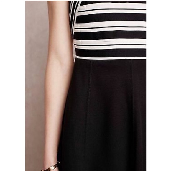 NWT Anthro Maeve Crosswise Flare Black & White Dress US 12 - Picture 3 of 16